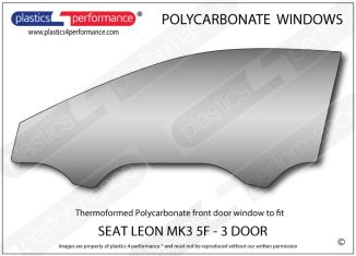 SEAT - Leon MK3 5f 3dr - Lexan Polycarbonate left front door window