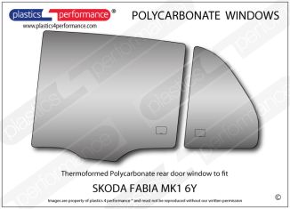 SKODA Fabia MK1 6Y - Lexan Polycarbonate left rear door window