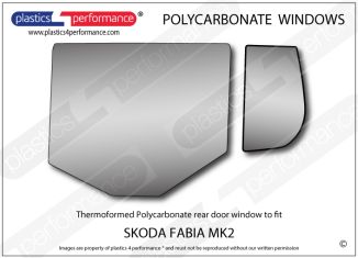 SKODA Fabia MK2 - Lexan Polycarbonate left rear door window