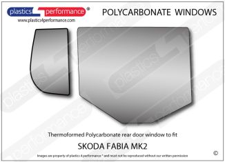 SKODA Fabia MK2 - Lexan Polycarbonate right rear door window