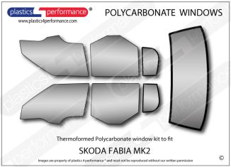 SKODA - Fabia MK2 -  Lexan Polycarbonate window kit