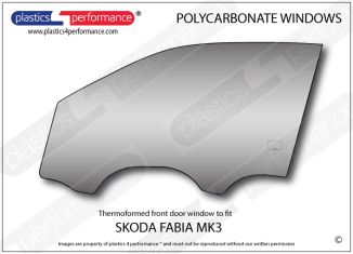 SKODA - Fabia MK3 - Lexan Makrolon Polycarbonate left front door window