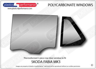 SKODA - Fabia MK3- Lexan Polycarbonate left rear door window