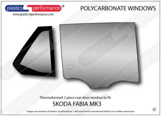  SKODA - Fabia MK3 - Lexan Polycarbonate right rear door window