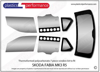 SKODA Fabia R5 Polycarbonate window kit