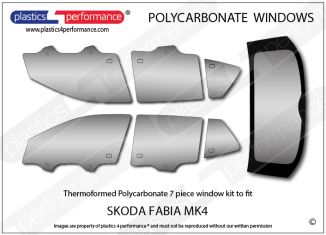 SKODA - Fabia MK4 - Lexan Polycarbonate window kit