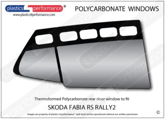 SKODA Fabia RS Rally2 - Lexan Polycarbonate right rear door window