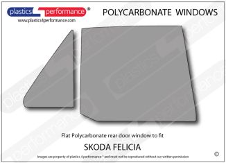 SKODA - Felicia - Lexan Polycarbonate right rear door window
