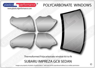 SUBARU - Impreza GC8 Sedan - Lexan Polycarbonate window kit
