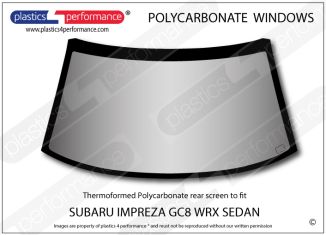 SUBARU - Impreza GC8 WRX Sedan - Lexan Polycarbonate rear screen
