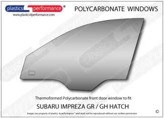 SUBARU - Impreza GR / GH -Thermoformed Lexan Polycarbonate Left front door window 