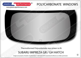 SUBARU - Impreza GR / GH - Lexan Polycarbonate rear screen