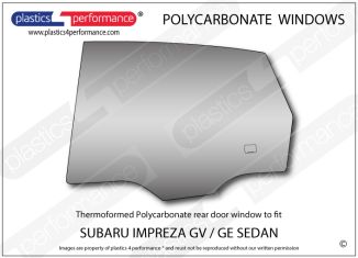 SUBARU - Impreza GV / GE Sedan - Lexan Polycarbonate left rear quarter window