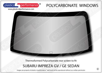 SUBARU - Impreza GV / GE Sedan - Lexan Polycarbonate rear screen