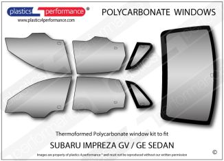 SUBARU - Impreza GV / GE Sedan - Lexan Polycarbonate window kit