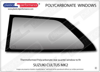 SUZUKI - Cultus MK2 Hatchback - Lexan Polycarbonate left rear quarter window