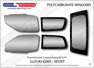 SUZUKI Ignis MK1 3dr - Lexan Polycarbonate window kit
