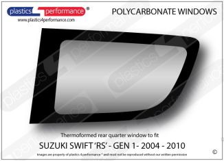 SUZUKI - Swift (RS) Gen1 - Lexan polycarbonate left rear quarter window (2002-2010)