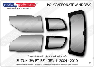 SUZUKI - Swift RS Gen 1 - Lexan Polycarbonate window kit