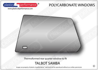 TALBOT Samba - Makrolon Polycarbonate LH rear quarter window