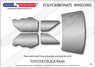 TOYOTA - Celica RA40 - Lexan Polycarbonate window kit