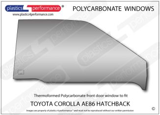 TOYOTA - AE86 Hatch - Lexan Polycarbonate right front door window