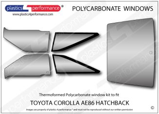 TOYOTA - AE86 Hatch - Lexan Polycarbonate window kit