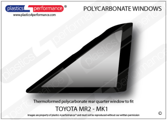  TOYOTA - MR2 MK1 - Lexan Polycarbonate right rear quarter window
