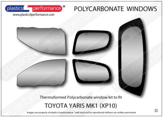 TOYOTA - Yaris Mk1 - Lexan Polycarbonate window kit