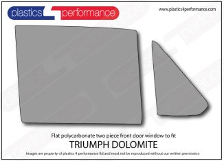 TRIUMPH - Dolomite - Lexan Polycarbonate two piece right front door window