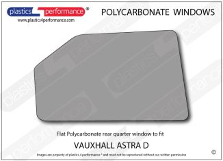 VAUXHALL - Astra D Mk1 - Lexan Polycarbonate right rear quarter window