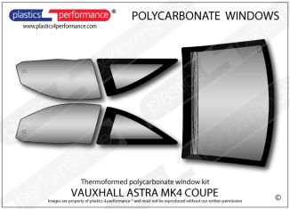 VAUXHALL - Astra G Mk4 Coupe - Lexan Polycarbonate window kit