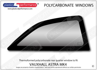 VAUXHALL - Astra G Mk4 - Lexan Polycarbonate right hand rear quarter window