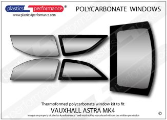 VAUXHALL - Astra G Mk4 - Lexan Polycarbonate window kit