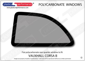 VAUXHALL - Corsa B - Lexan Polycarbonate left hand rear quarter window