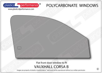 VAUXHALL - Corsa B - Lexan Polycarbonate right hand front door window