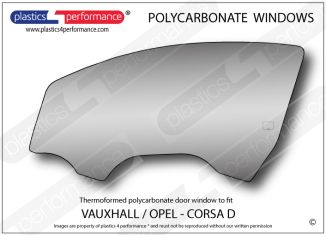 VAUXHALL - Corsa D - Lexan Polycarbonate left front door window