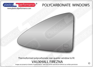 VAUXHALL - Firenza - Lexan Polycarbonate right rear quarter window