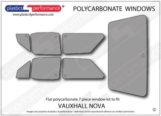 VAUXHALL - Nova - Lexan Polycarbonate 7 piece window kit