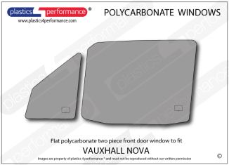 VAUXHALL - Nova - Lexan Polycarbonate left two piece front door window
