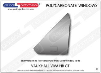 VAUXHALL - Viva HB GT - Lexan Polycarbonate left front vent window