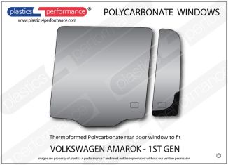 VOLKSWAGEN Amarok 1st Gen - Lexan Polycarbonate left rear door window