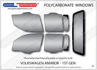 VOLKSWAGEN Amarok 1st Generation - Lexan Polycarbonate window kit