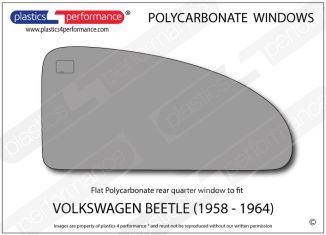 VOLKSWAGEN - Beetle (1958 - 1964) - Lexan Polycarbonate left rear quarter window