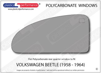 VOLKSWAGEN - Beetle (1958 - 1964) - Lexan Polycarbonate right rear quarter window