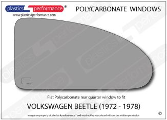 VOLKSWAGEN - Beetle (1972 - 2003) - Lexan Polycarbonate left rear quarter window