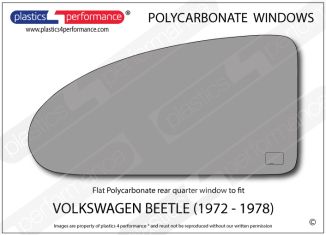 VOLKSWAGEN - Beetle (1972 - 2003) - Lexan Polycarbonate right rear quarter window