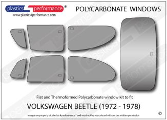 VOLKSWAGEN - Beetle (1972 - 1978) - Lexan Polycarbonate window kit
