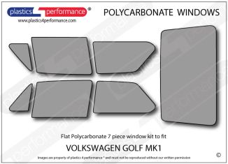 VOLKSWAGEN - Golf Mk1 - Lexan Polycarbonate 7 piece window kit