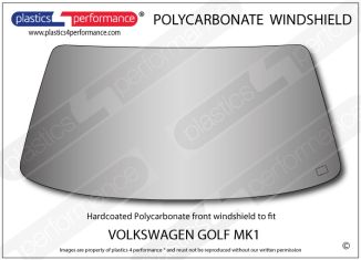VOLKSWAGEN - Golf Mk1 - Hardcoated Lexan Polycarbonate front windscreen